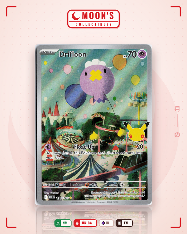 Carta Pokémon Drifloon · 30th Celebration #136/128 (NM) — pieza única en Moon's Collectibles México