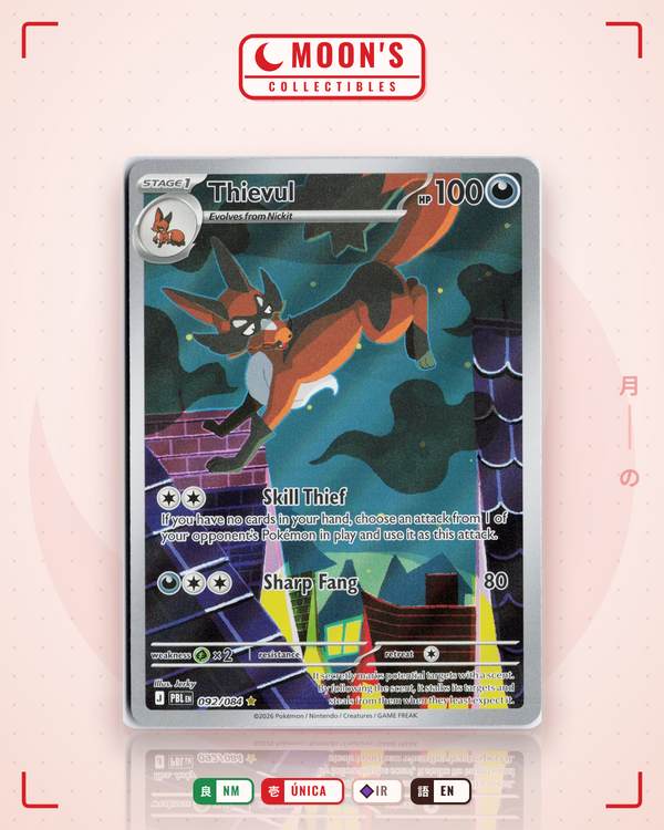 Carta Pokémon Thievul · Pitch Black #092/084 (NM) — pieza única en Moon's Collectibles México