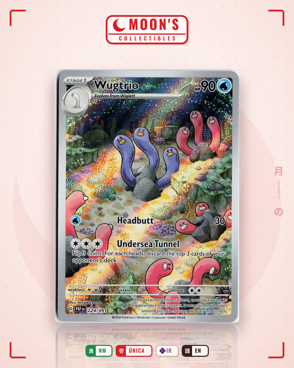 Carta Pokémon Wugtrio · Paldean Fates #224/091 (NM) — pieza única en Moon's Collectibles México