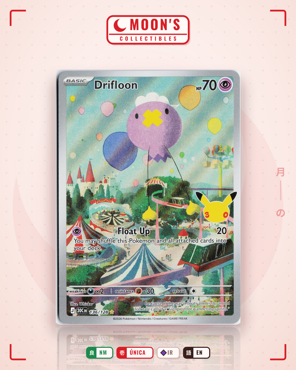 Carta Pokémon Drifloon · 30th Celebration #136/128 (NM) — pieza única en Moon's Collectibles México