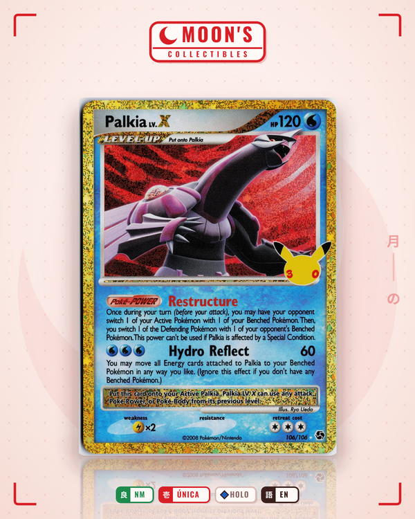 Carta Pokémon Palkia LV.X · 30th Celebration: Classic Collection #106/106 (NM) — pieza única en Moon's Collectibles México