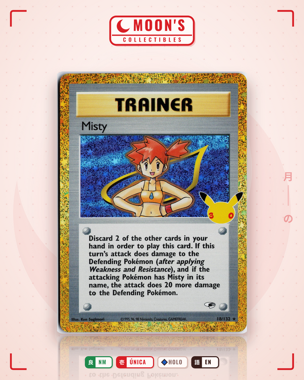 Carta Pokémon Misty · 30th Celebration: Classic Collection #18/132 (NM) — pieza única en Moon's Collectibles México