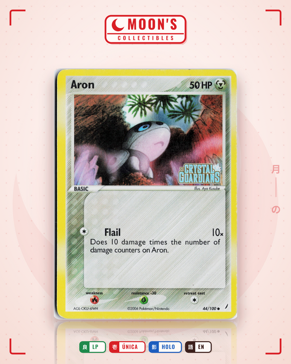 Carta Pokémon Aron · Crystal Guardians #44/100 (LP) — pieza única en Moon's Collectibles México