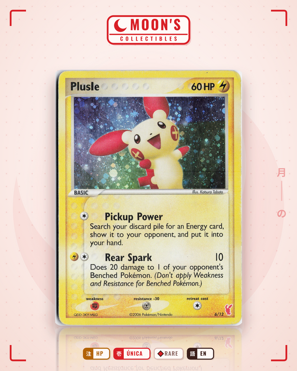 Carta Pokémon Plusle · EX Trainer Kit 2 Plusle #6/12 (HP) — pieza única en Moon's Collectibles México