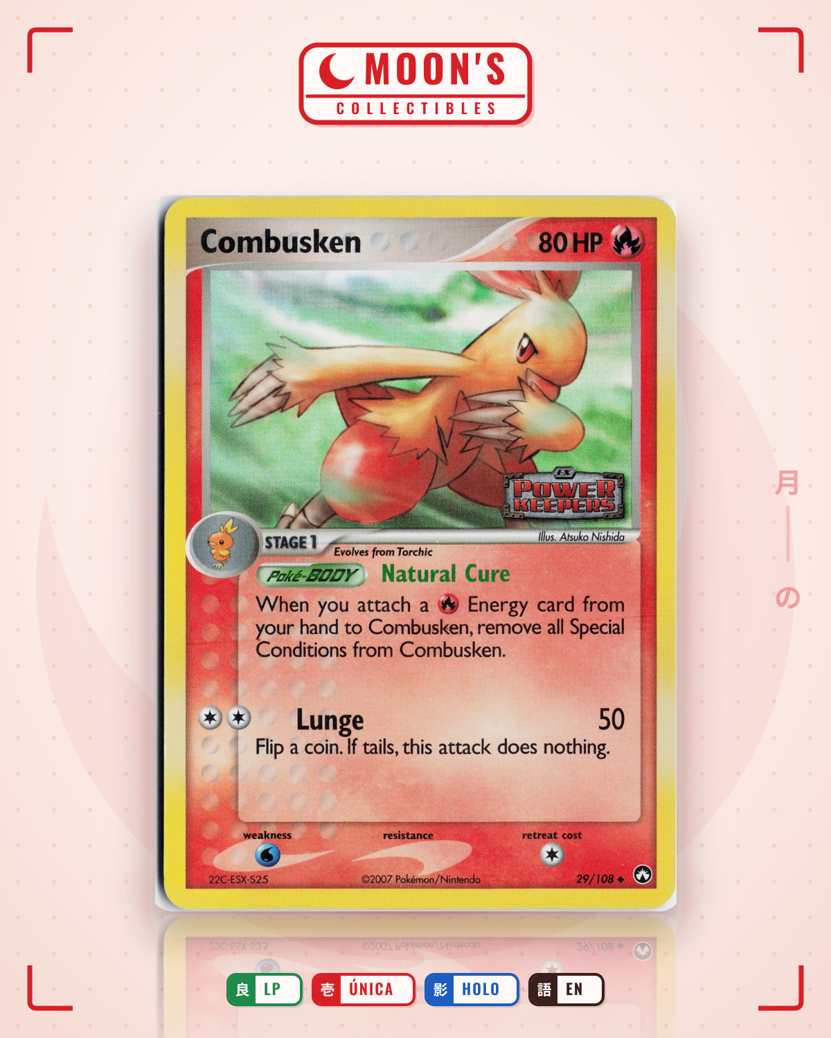 Carta Pokémon Combusken · Power Keepers #29/108 (LP) — pieza única en Moon's Collectibles México