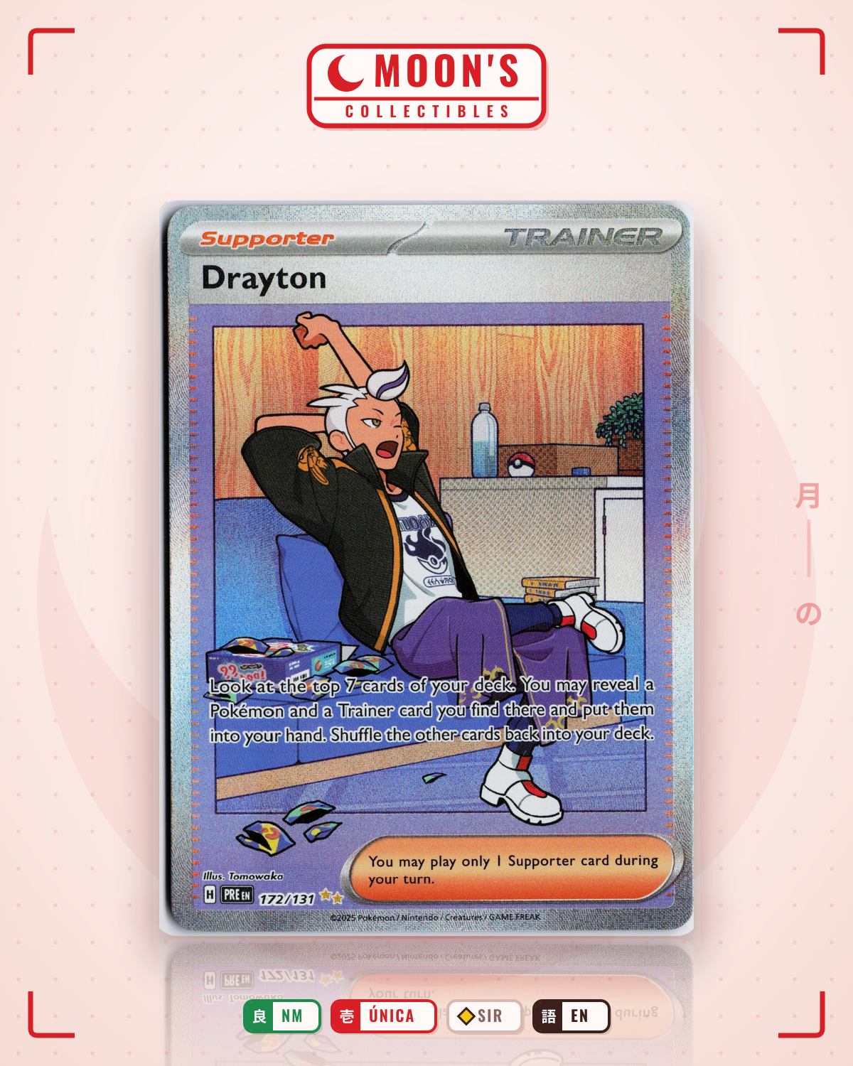 Carta Pokémon Drayton · Prismatic Evolutions #172/131 (NM) — pieza única en Moon's Collectibles México