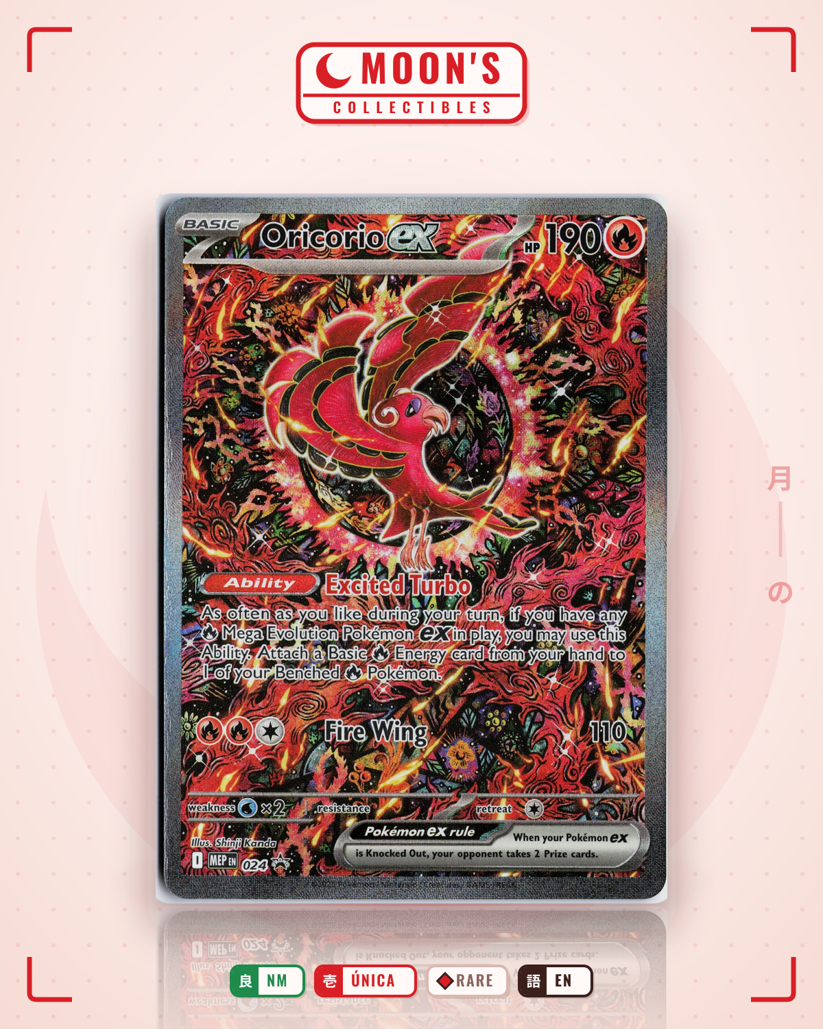 Carta Pokémon Oricorio ex · Mega Evolution Black Star Promos #024 (NM) — pieza única en Moon's Collectibles México