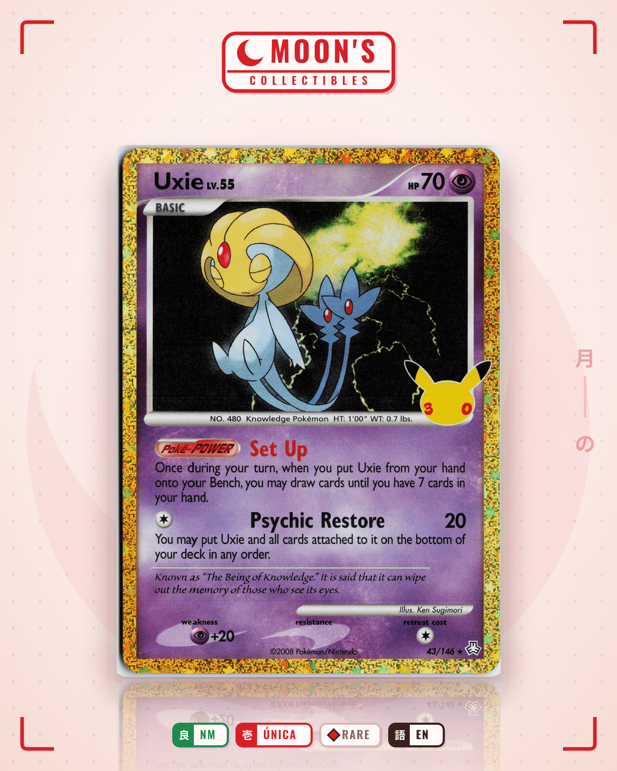 Carta Pokémon Uxie · Legends Awakened #43/146 (NM) — pieza única en Moon's Collectibles México