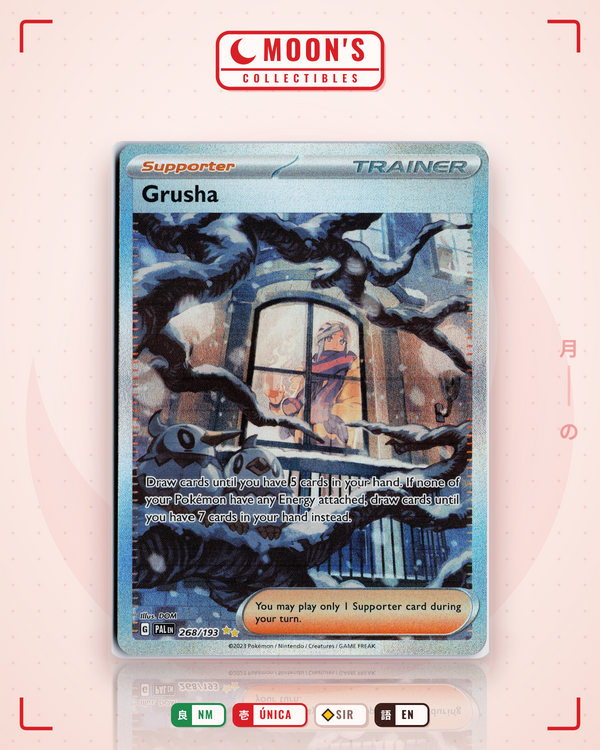 Carta Pokémon Grusha · Paldea Evolved #268/193 (NM) — pieza única en Moon's Collectibles México