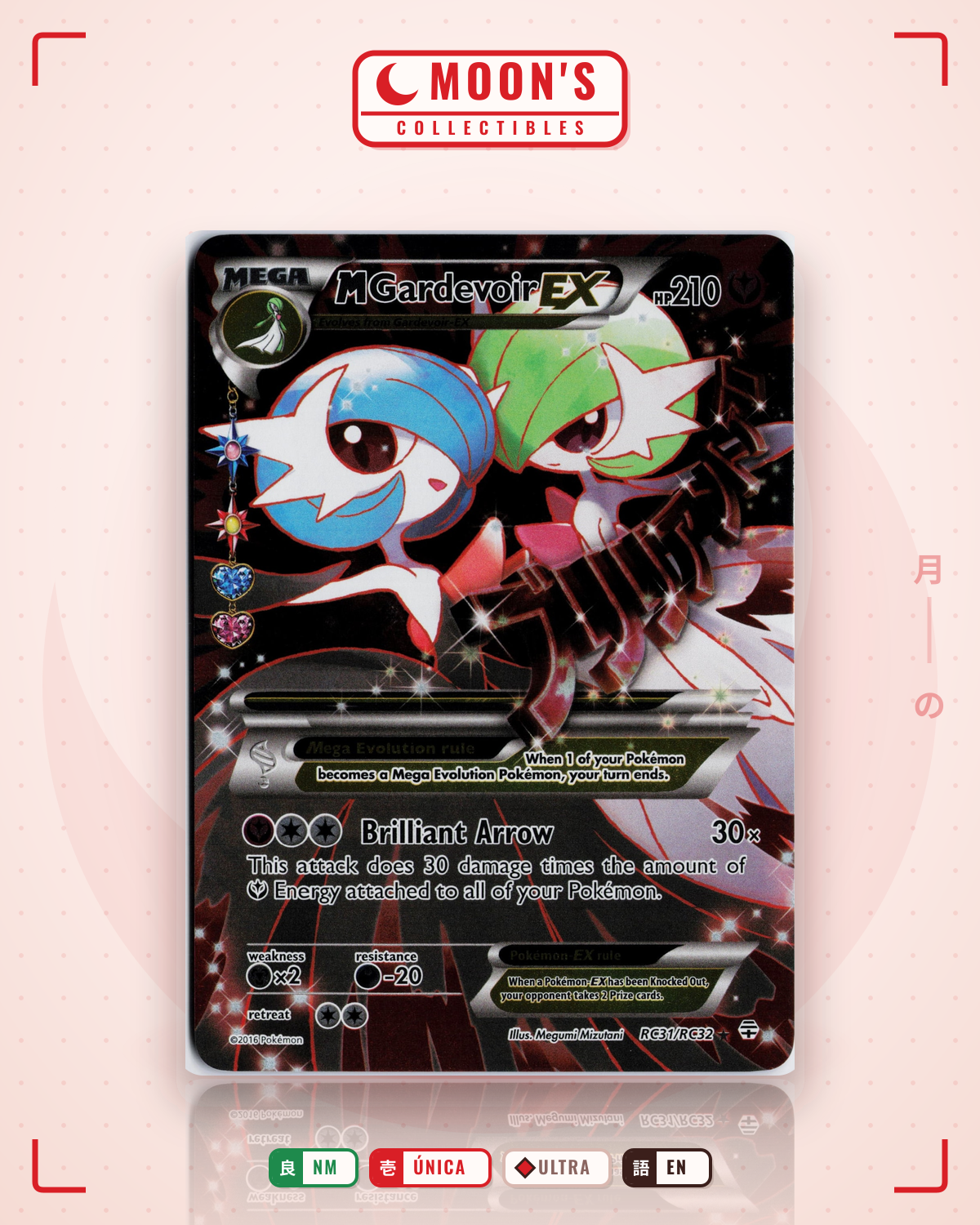 Carta Pokémon M Gardevoir-EX · Generations #RC31/RC32 (NM) — pieza única en Moon's Collectibles México
