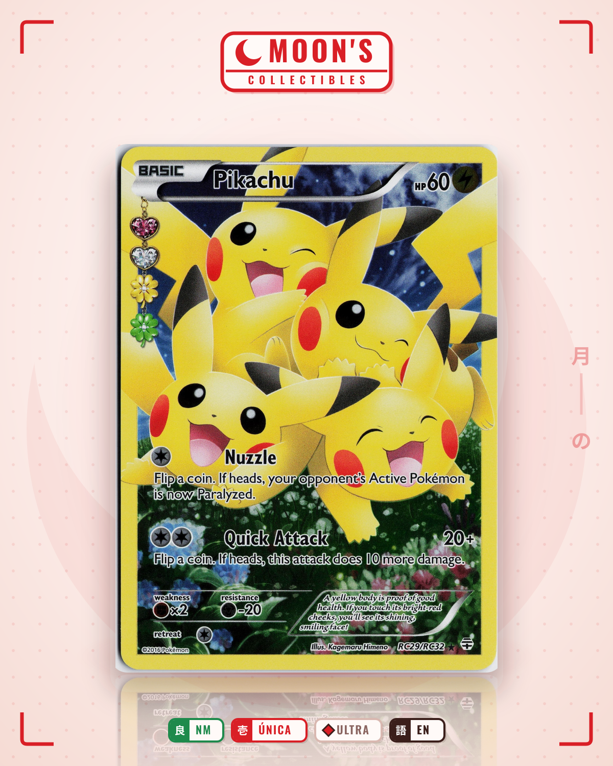 Carta Pokémon Pikachu · Generations #RC29/RC32 (NM) — pieza única en Moon's Collectibles México