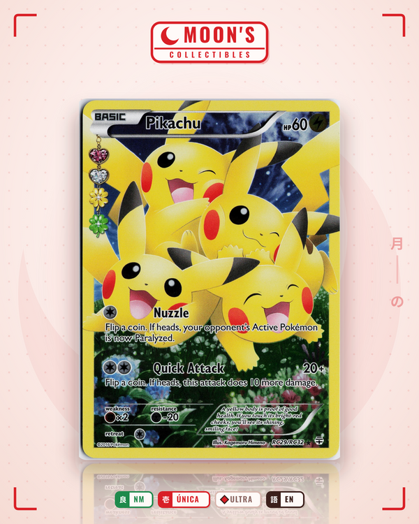 Carta Pokémon Pikachu · Generations #RC29/RC32 (NM) — pieza única en Moon's Collectibles México