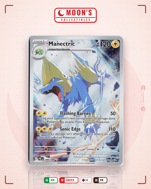 Carta Pokémon Manectric · Pitch Black #089/084 (NM) — pieza única en Moon's Collectibles México