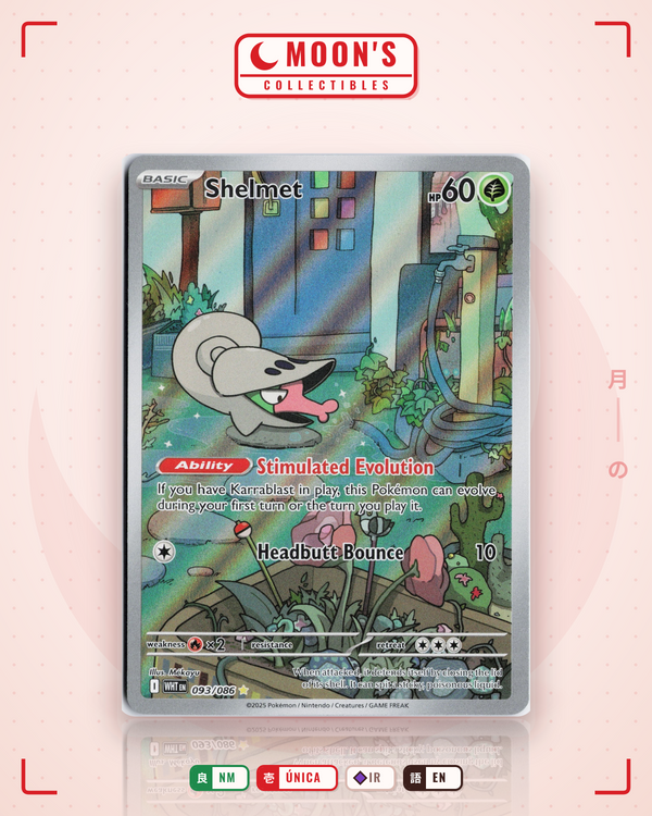Carta Pokémon Shelmet · White Flare #093/086 (NM) — pieza única en Moon's Collectibles México