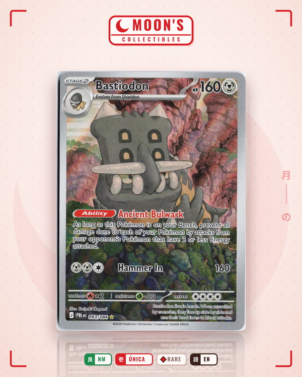 Carta Pokémon Bastiodon · Pitch Black #062/084 (NM) — pieza única en Moon's Collectibles México
