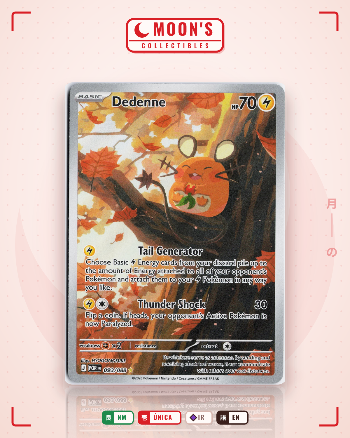 Carta Pokémon Dedenne · Perfect Order #093/088 (NM) — pieza única en Moon's Collectibles México