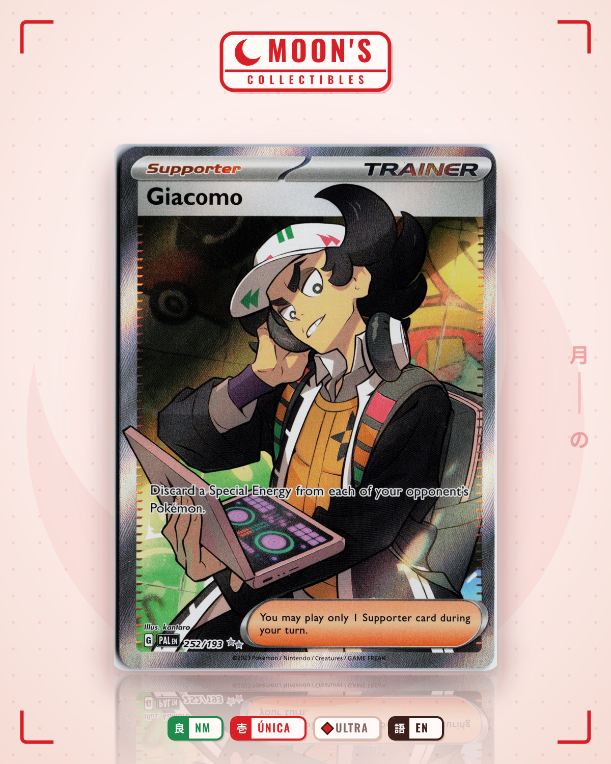 Carta Pokémon Giacomo · Paldea Evolved #252/193 (NM) — pieza única en Moon's Collectibles México