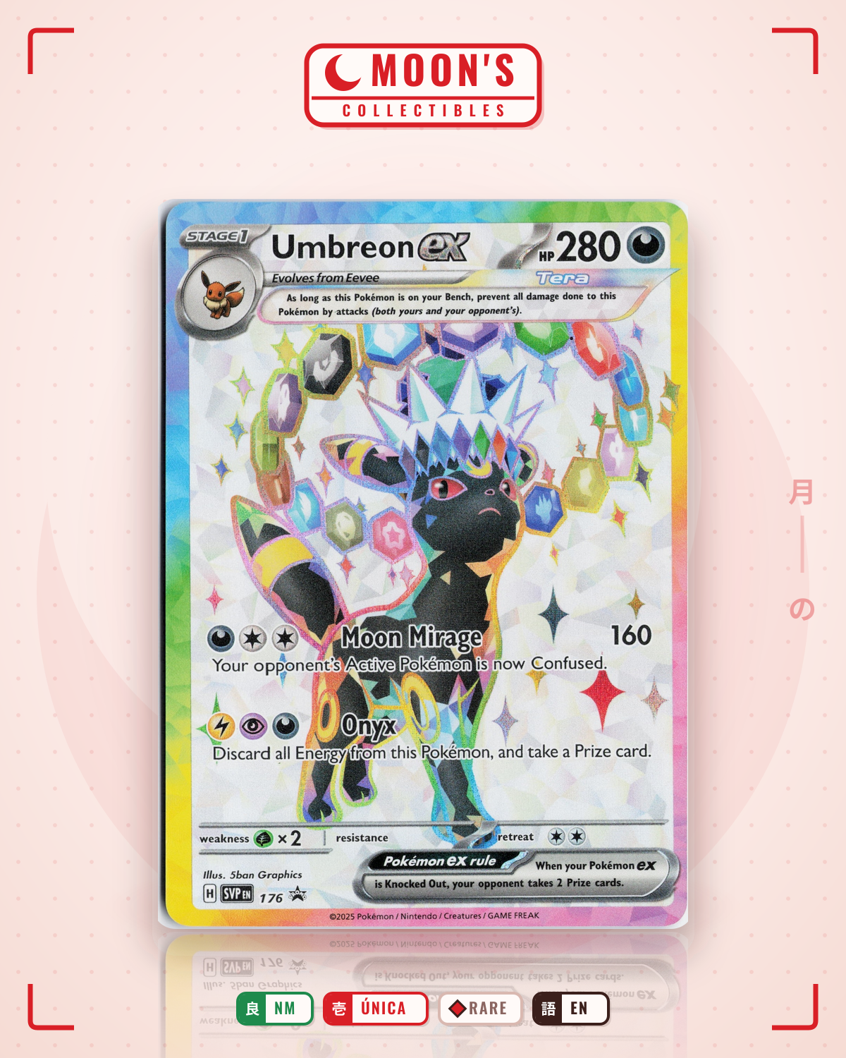 Carta Pokémon Umbreon ex · Scarlet & Violet Black Star Promos #176 (NM) — pieza única en Moon's Collectibles México