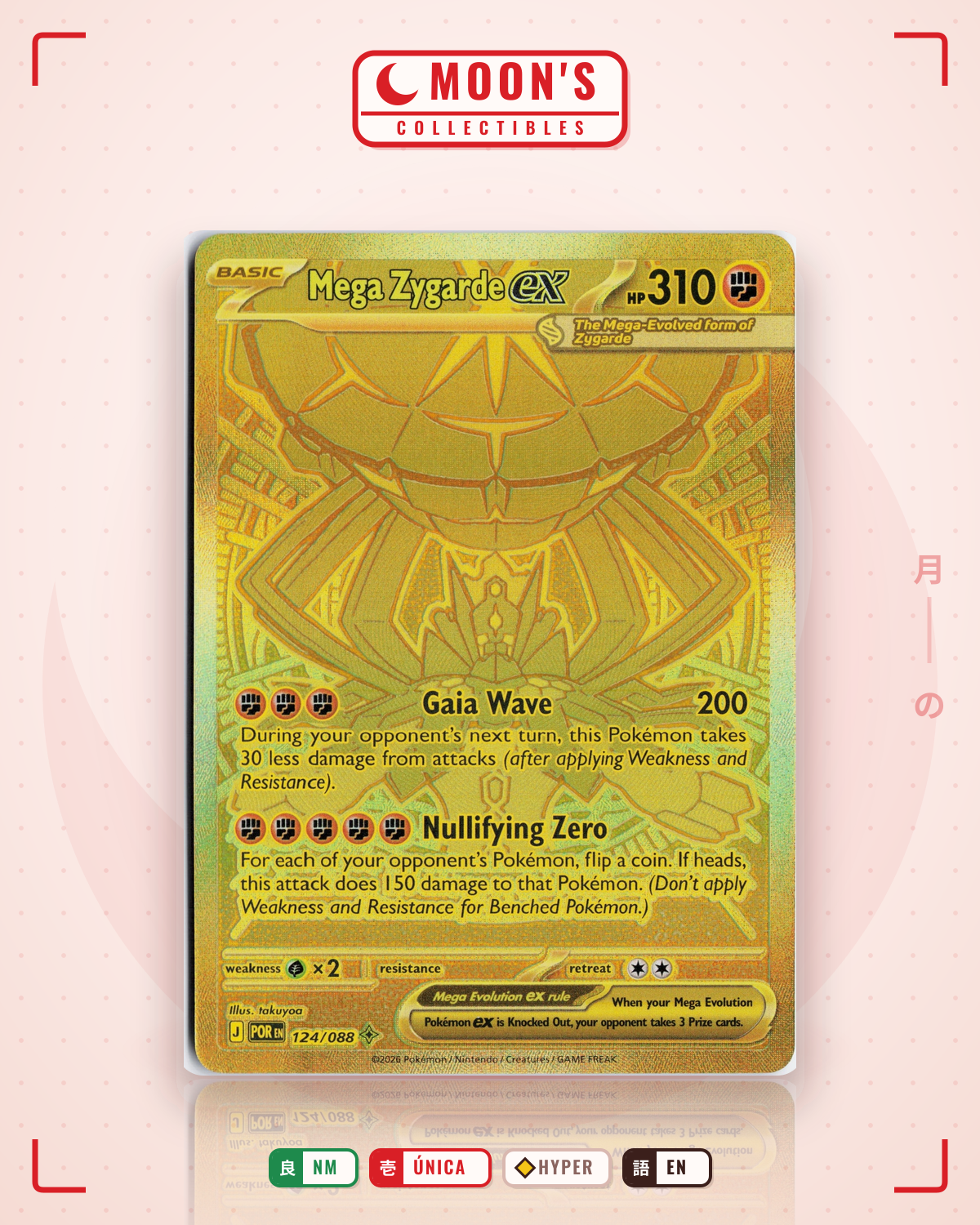 Carta Pokémon Mega Zygarde ex · Perfect Order #124/088 (NM) — pieza única en Moon's Collectibles México
