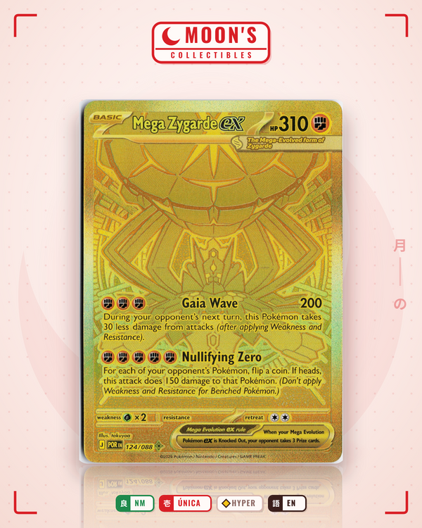 Carta Pokémon Mega Zygarde ex · Perfect Order #124/088 (NM) — pieza única en Moon's Collectibles México