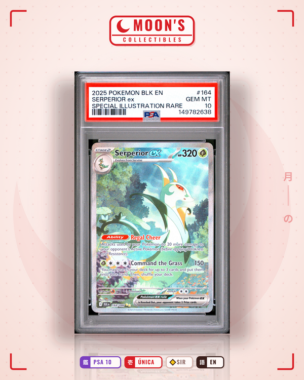 Carta Pokémon Serperior ex · Black Bolt #164/086 (PSA 10) — pieza única en Moon's Collectibles México