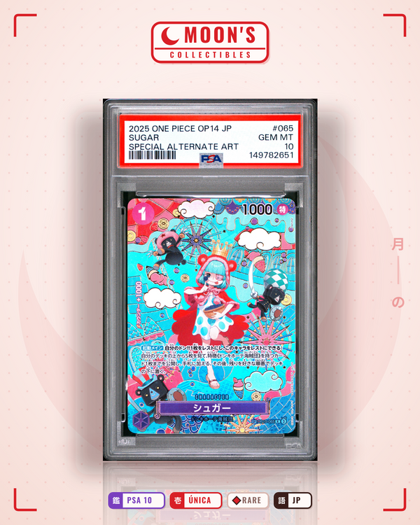 Carta Pokémon Sugar · Royal Blood #OP10-065 (PSA 10) — pieza única en Moon's Collectibles México
