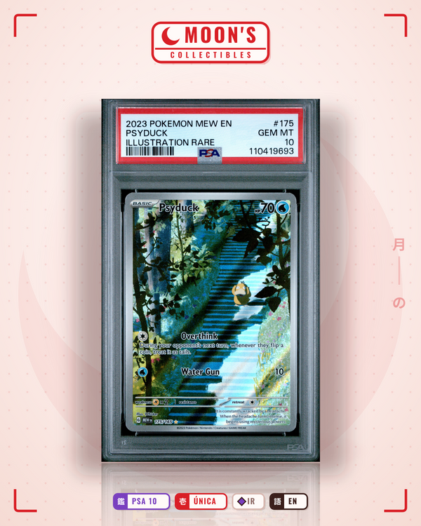 Carta Pokémon Psyduck · 151 #175/165 (PSA 10) — pieza única en Moon's Collectibles México