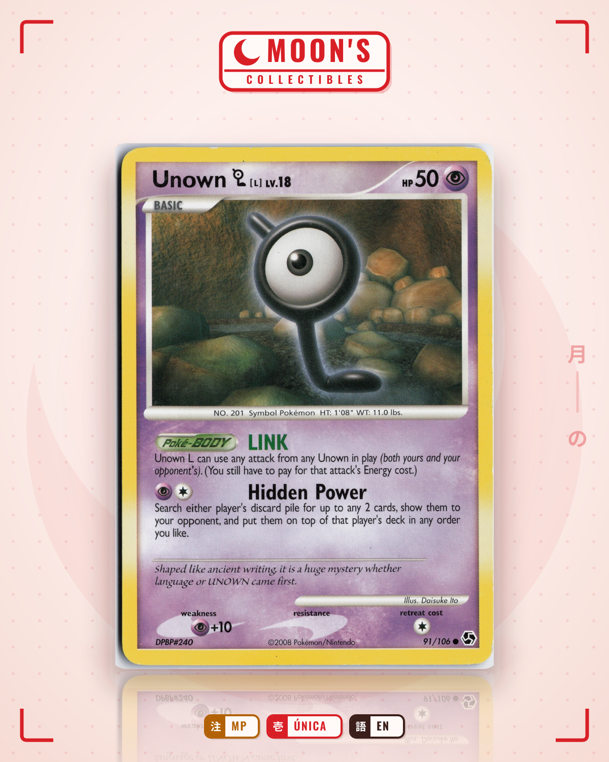 Carta Pokémon Unown [L] · Great Encounters #91/106 (MP) — pieza única en Moon's Collectibles México