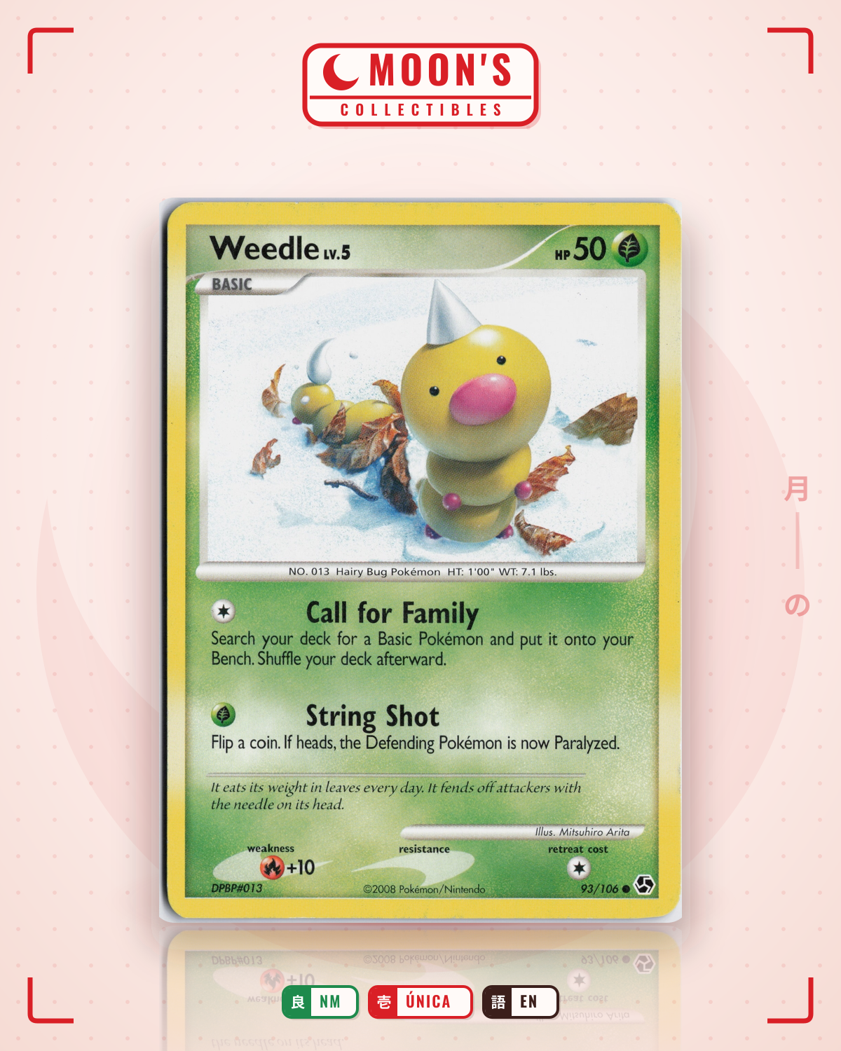 Carta Pokémon Weedle · Great Encounters #93/106 (NM) — pieza única en Moon's Collectibles México