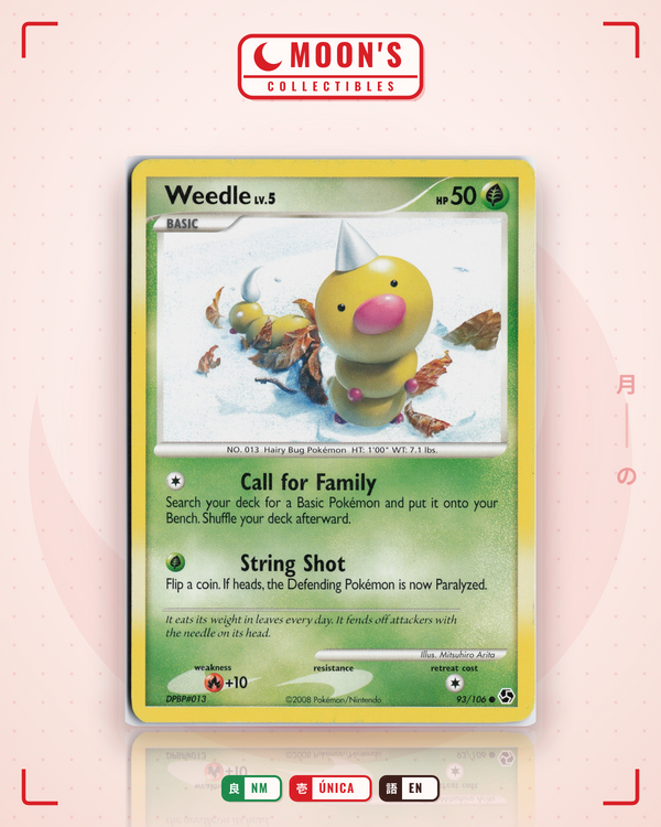 Carta Pokémon Weedle · Great Encounters #93/106 (NM) — pieza única en Moon's Collectibles México