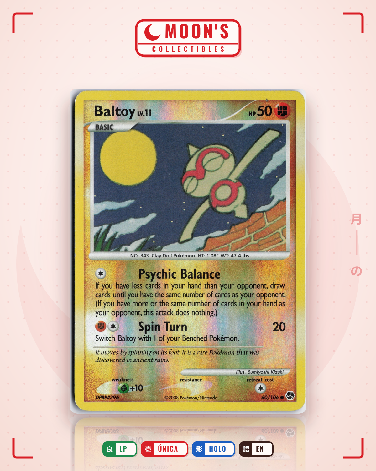 Carta Pokémon Baltoy · Great Encounters #60/106 (LP) — pieza única en Moon's Collectibles México