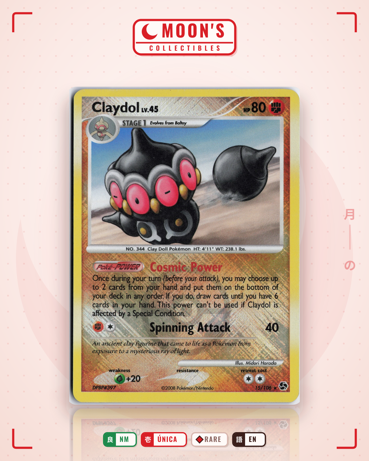 Carta Pokémon Claydol · Great Encounters #15/106 (NM) — pieza única en Moon's Collectibles México