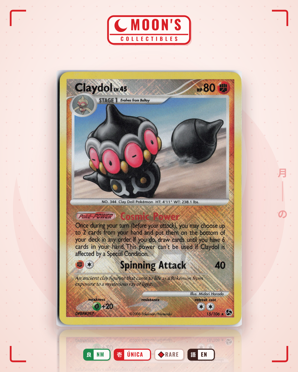Carta Pokémon Claydol · Great Encounters #15/106 (NM) — pieza única en Moon's Collectibles México