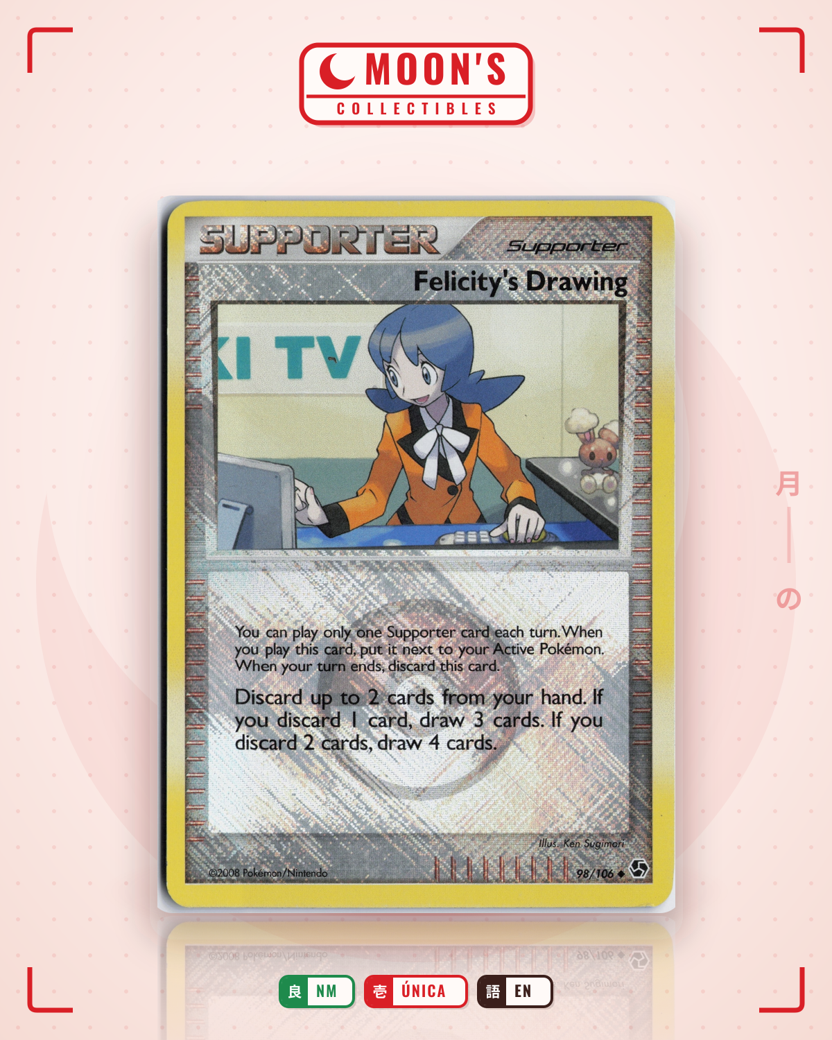 Carta Pokémon Felicity's Drawing · Great Encounters #98/106 (NM) — pieza única en Moon's Collectibles México
