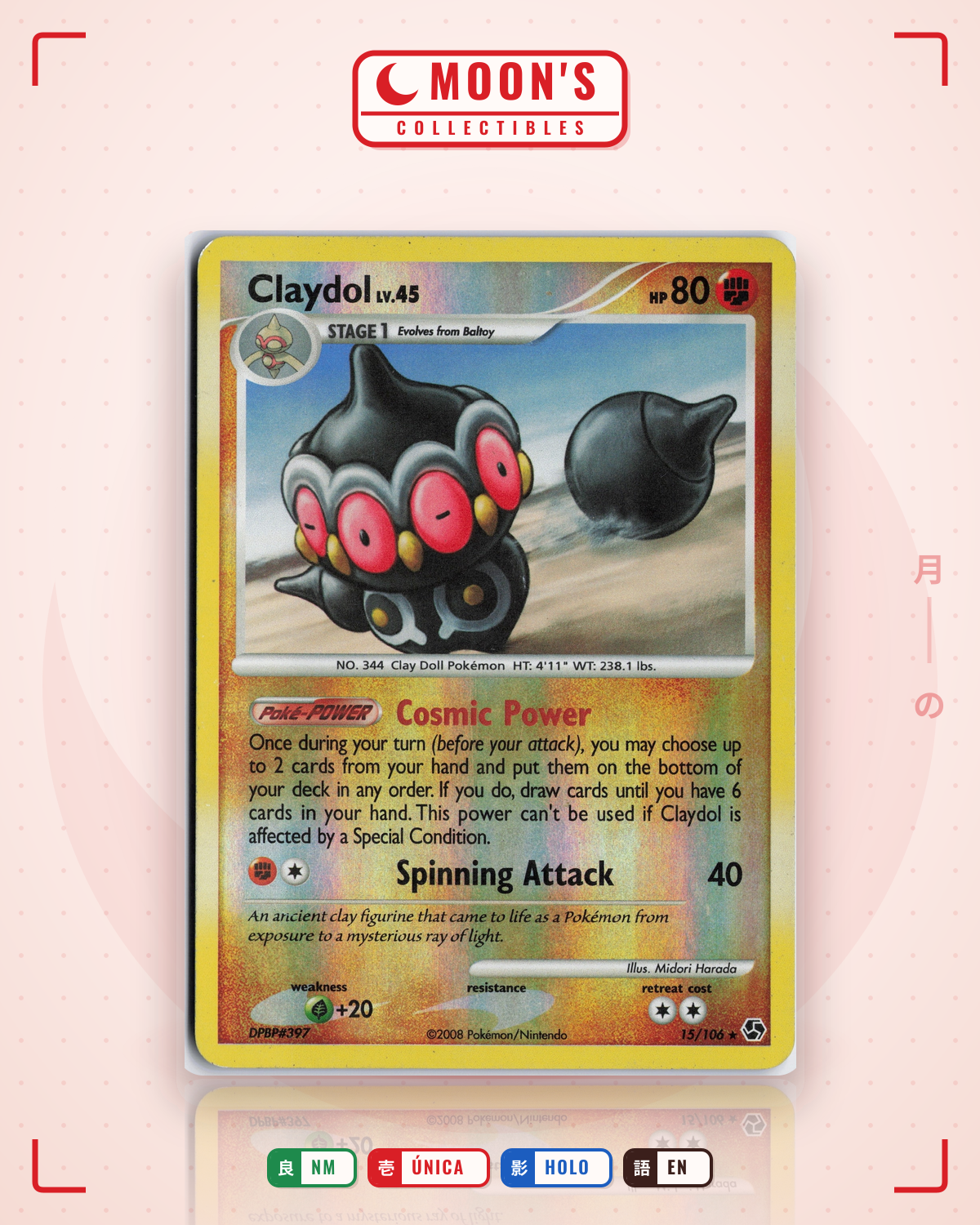 Carta Pokémon Claydol · Great Encounters #15/106 (NM) — pieza única en Moon's Collectibles México