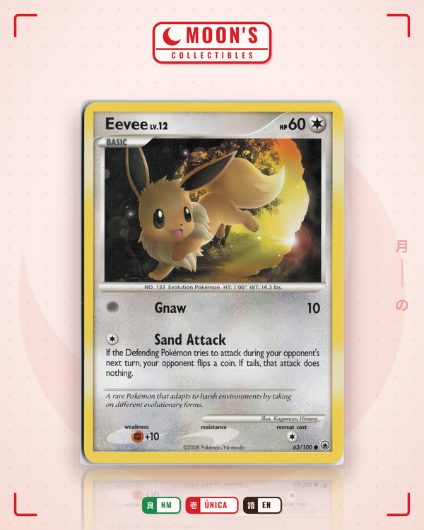 Carta Pokémon Eevee · Majestic Dawn #63/100 (NM) — pieza única en Moon's Collectibles México