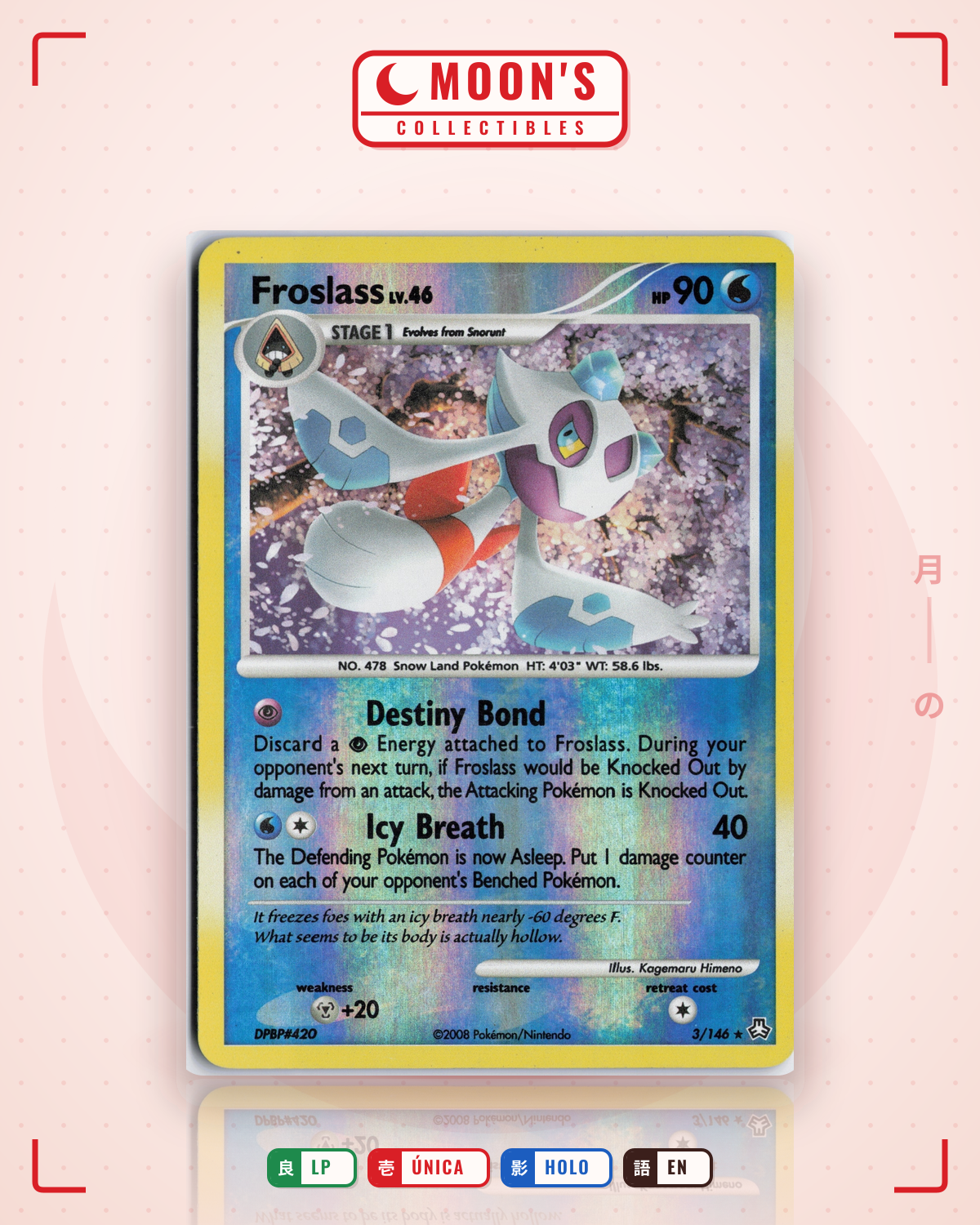 Carta Pokémon Froslass · Legends Awakened #3/146 (LP) — pieza única en Moon's Collectibles México