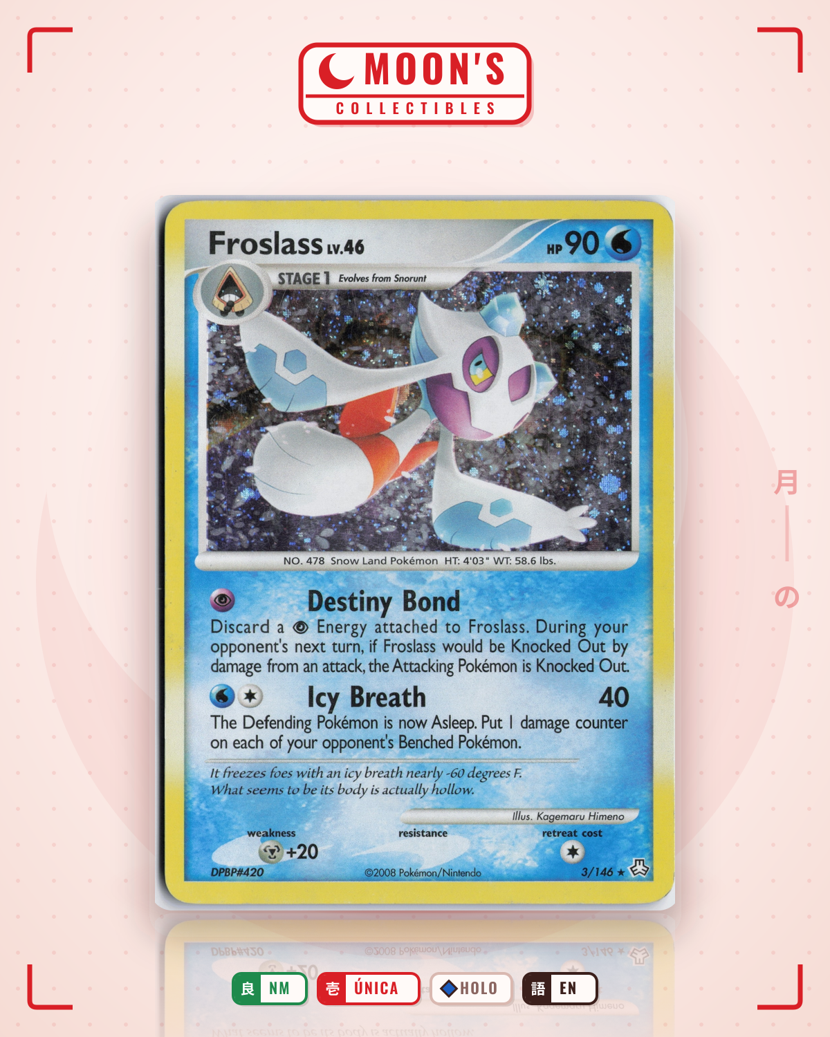Carta Pokémon Froslass · Legends Awakened #3/146 (NM) — pieza única en Moon's Collectibles México