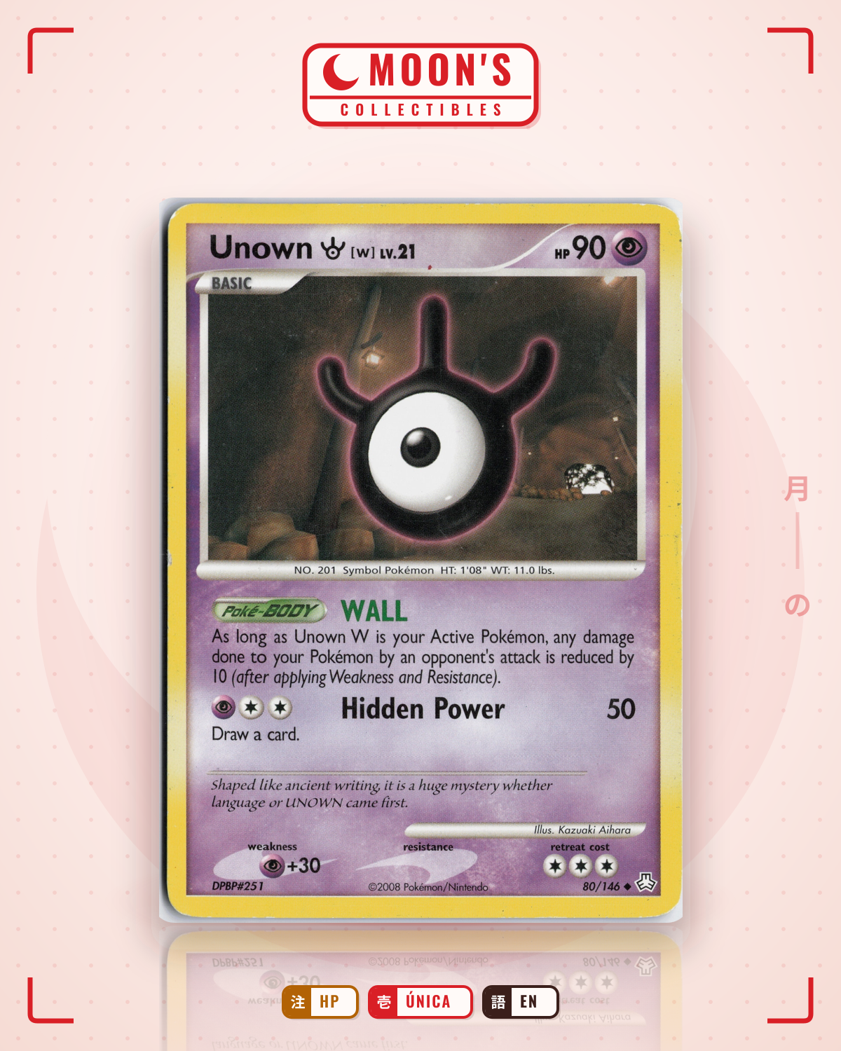 Carta Pokémon Unown [W] · Legends Awakened #80/146 (HP) — pieza única en Moon's Collectibles México