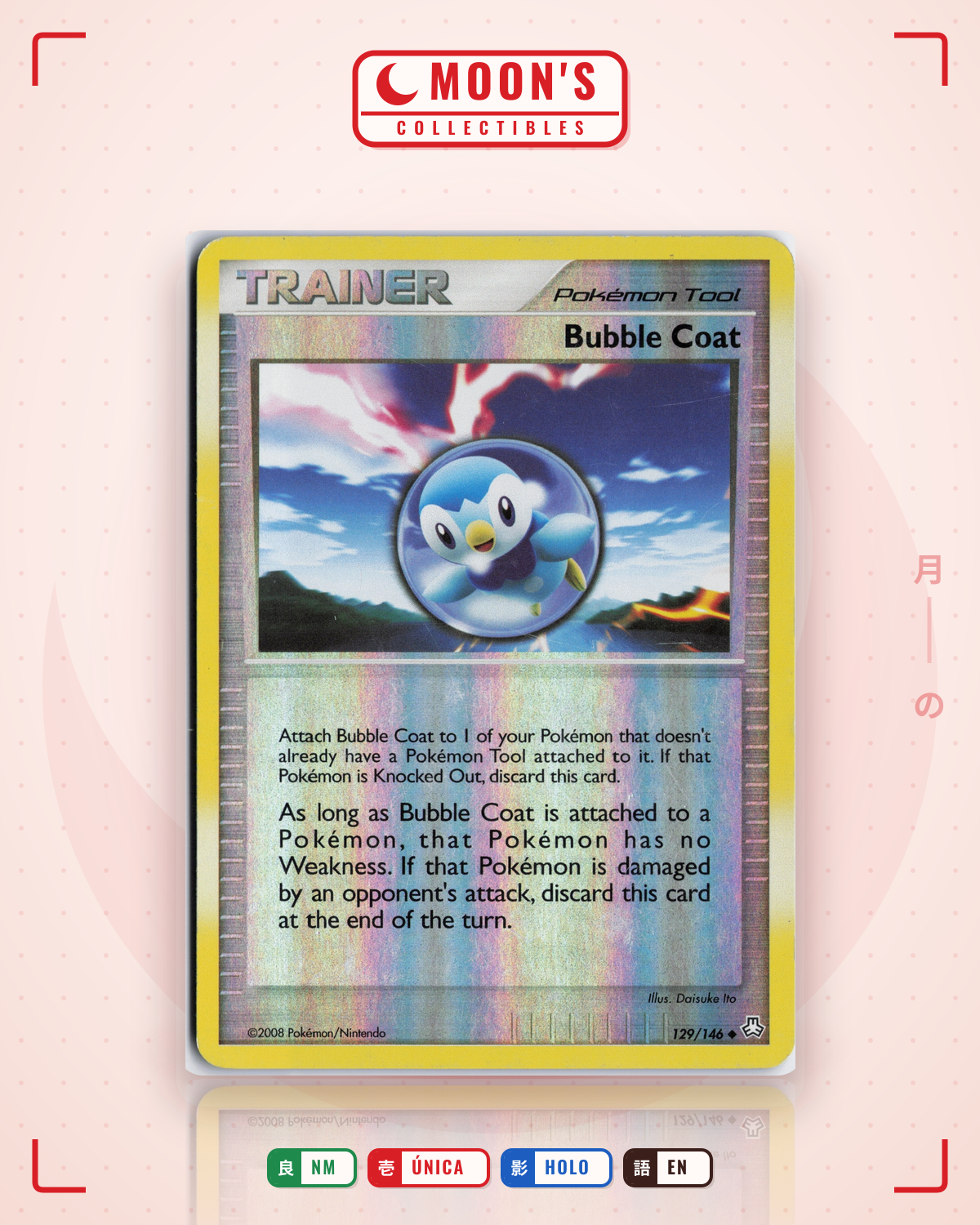 Carta Pokémon Bubble Coat · Legends Awakened #129/146 (NM) — pieza única en Moon's Collectibles México