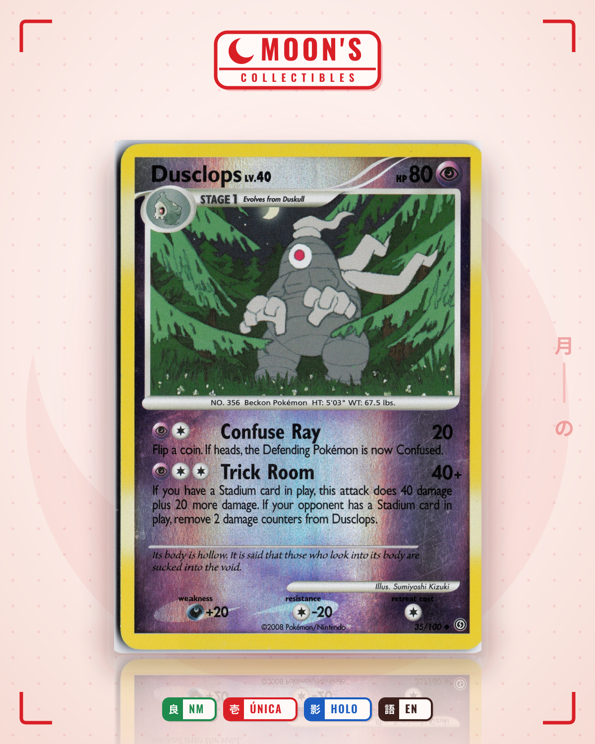 Carta Pokémon Dusclops · Stormfront #35/100 (NM) — pieza única en Moon's Collectibles México