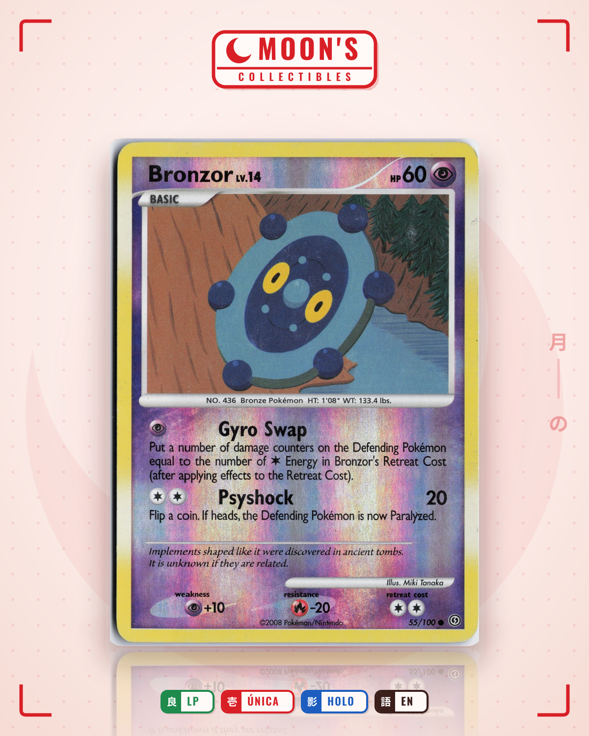 Carta Pokémon Bronzor · Stormfront #55/100 (LP) — pieza única en Moon's Collectibles México