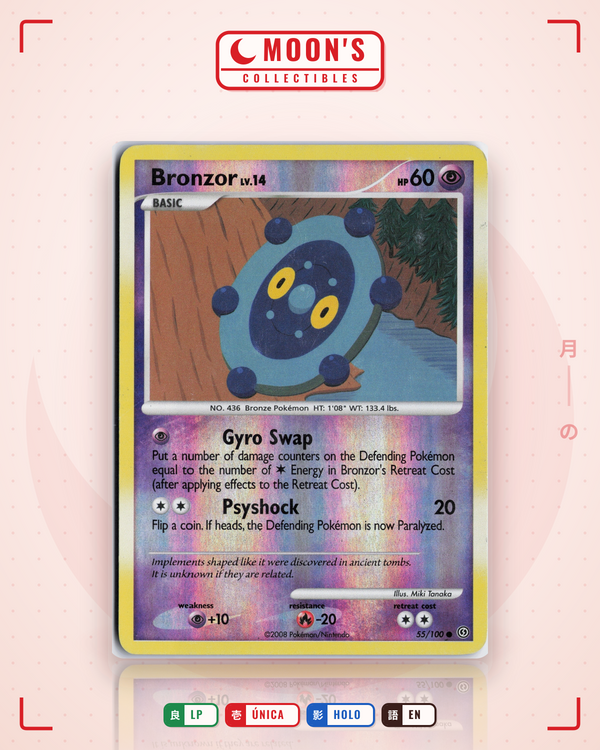Carta Pokémon Bronzor · Stormfront #55/100 (LP) — pieza única en Moon's Collectibles México