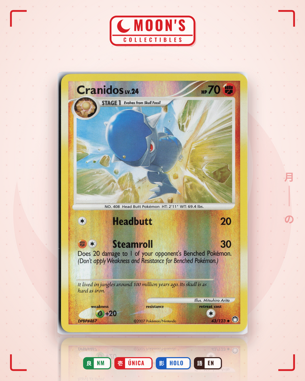 Carta Pokémon Cranidos · Mysterious Treasures #43/123 (NM) — pieza única en Moon's Collectibles México