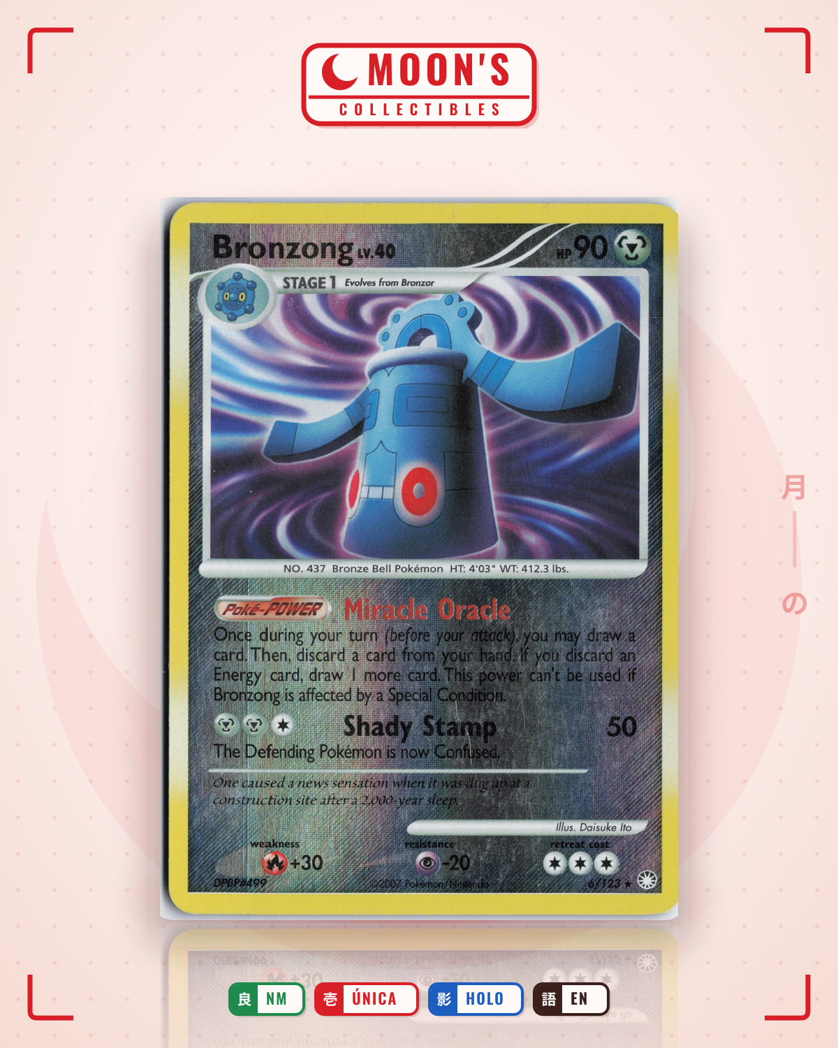 Carta Pokémon Bronzong · Mysterious Treasures #6/123 (NM) — pieza única en Moon's Collectibles México