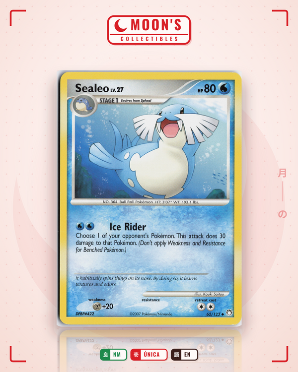 Carta Pokémon Sealeo · Mysterious Treasures #62/123 (NM) — pieza única en Moon's Collectibles México