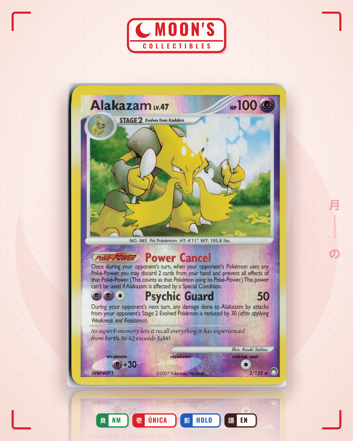 Carta Pokémon Alakazam · Mysterious Treasures #2/123 (NM) — pieza única en Moon's Collectibles México