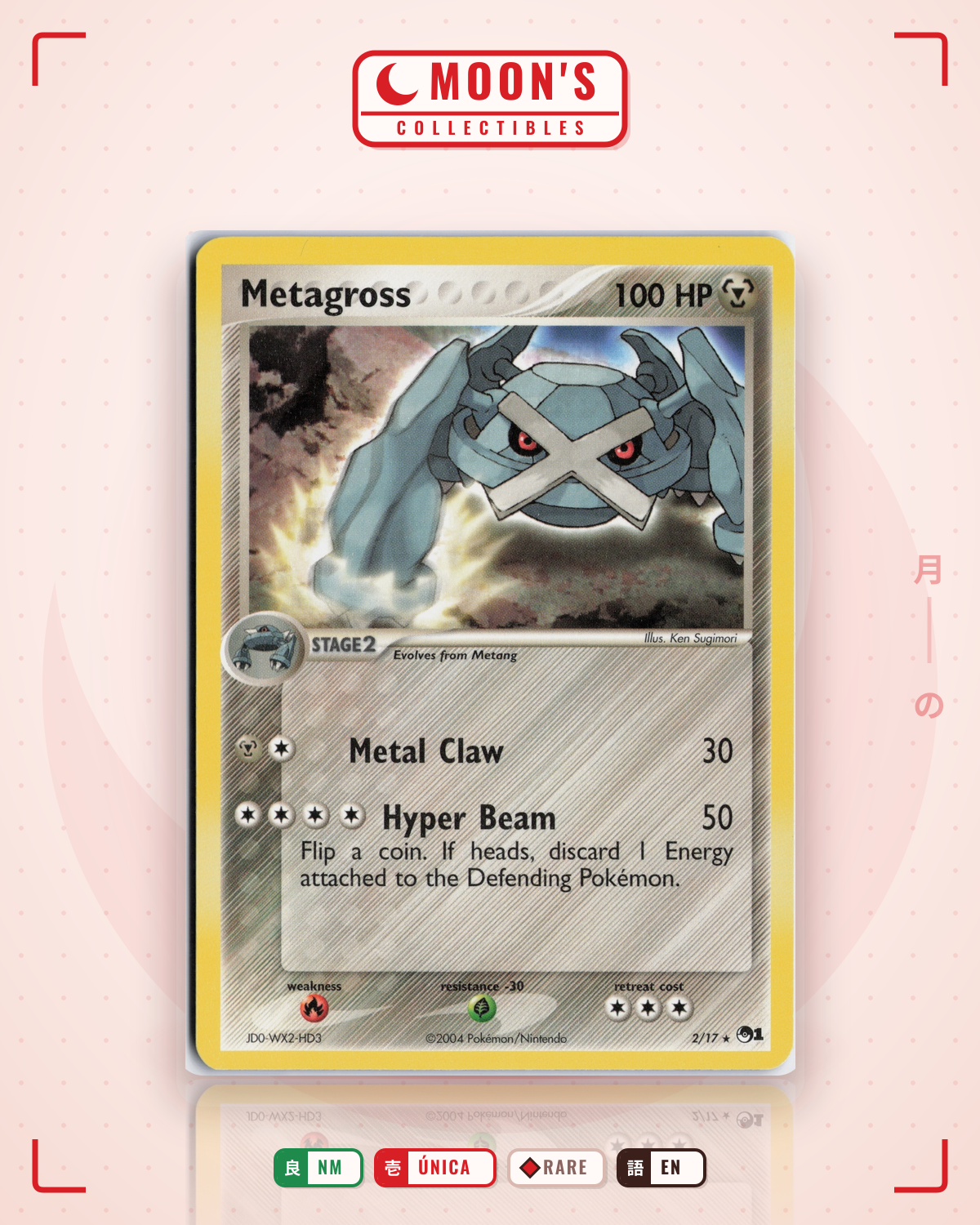 Carta Pokémon Metagross · POP Series 1 #2/17 (NM) — pieza única en Moon's Collectibles México