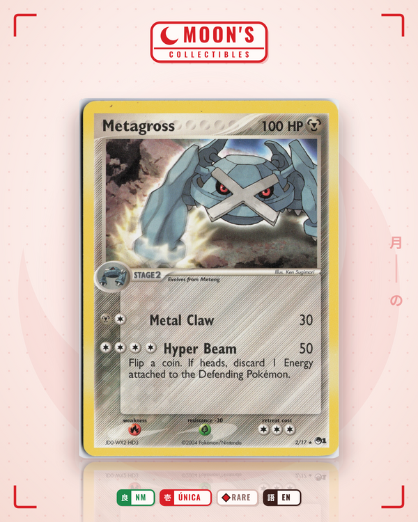 Carta Pokémon Metagross · POP Series 1 #2/17 (NM) — pieza única en Moon's Collectibles México