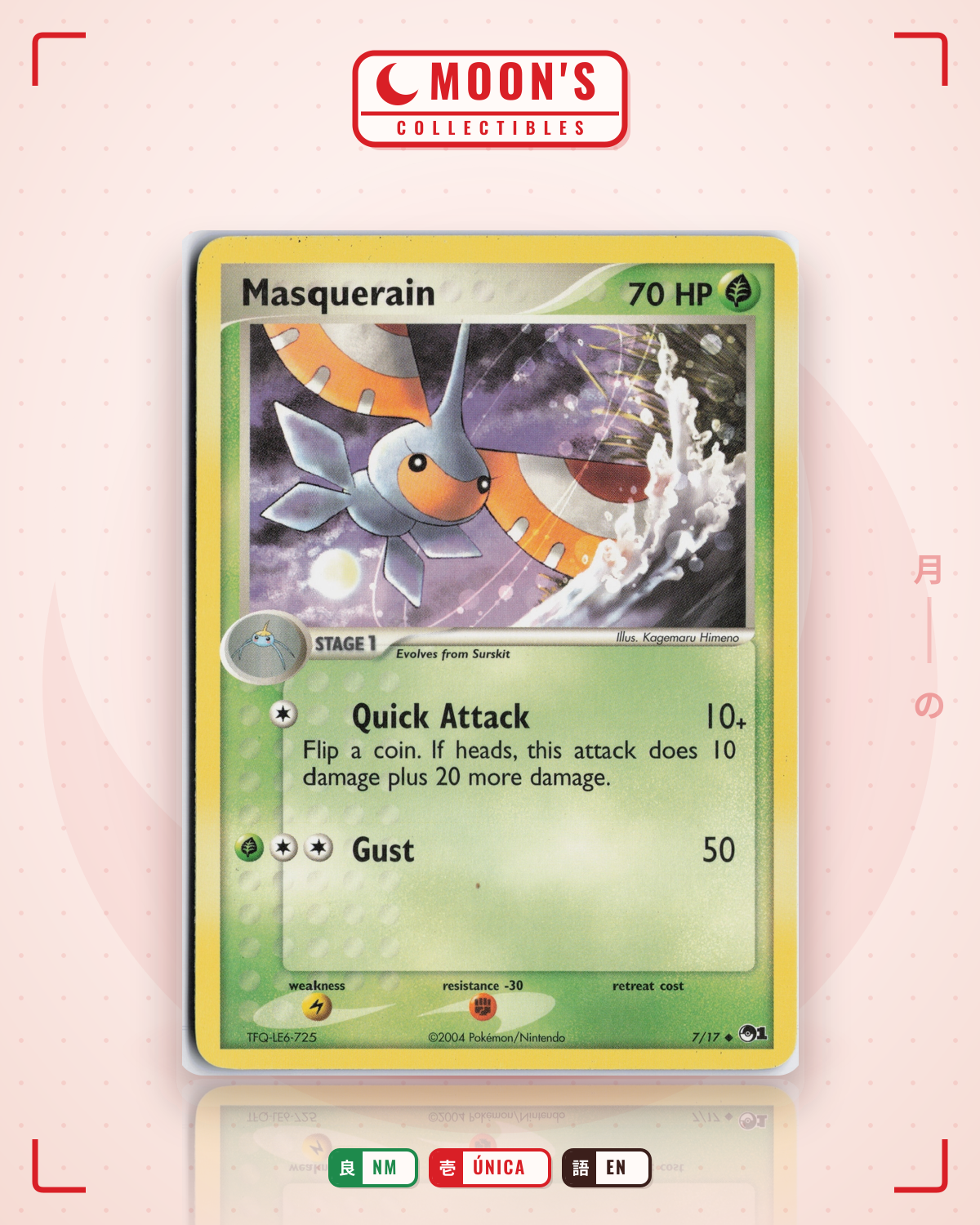 Carta Pokémon Masquerain · POP Series 1 #7/17 (NM) — pieza única en Moon's Collectibles México
